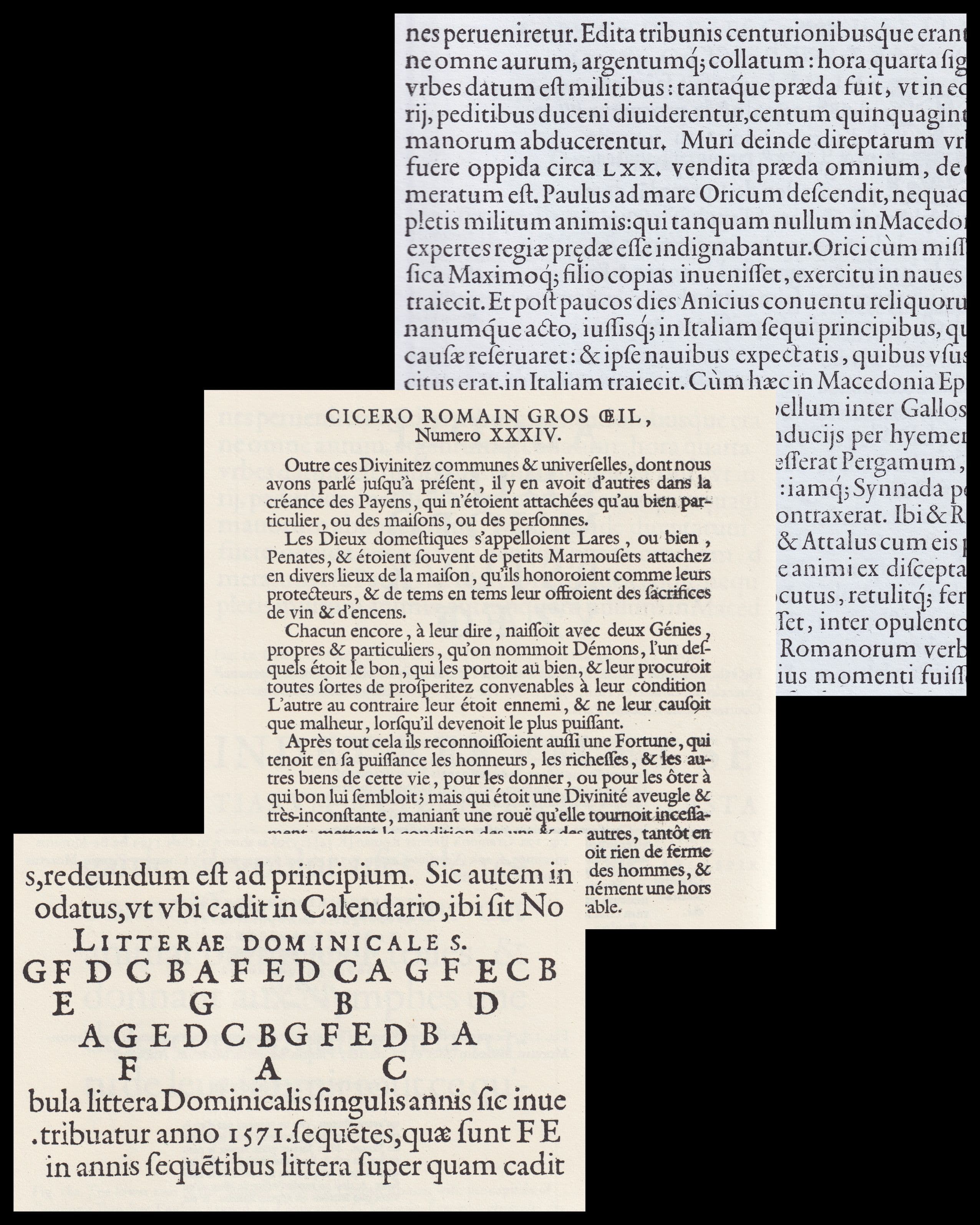Granjon’s Double Pica Roman (1570), Pica Roman (1569), Great Primer Roman (1566)