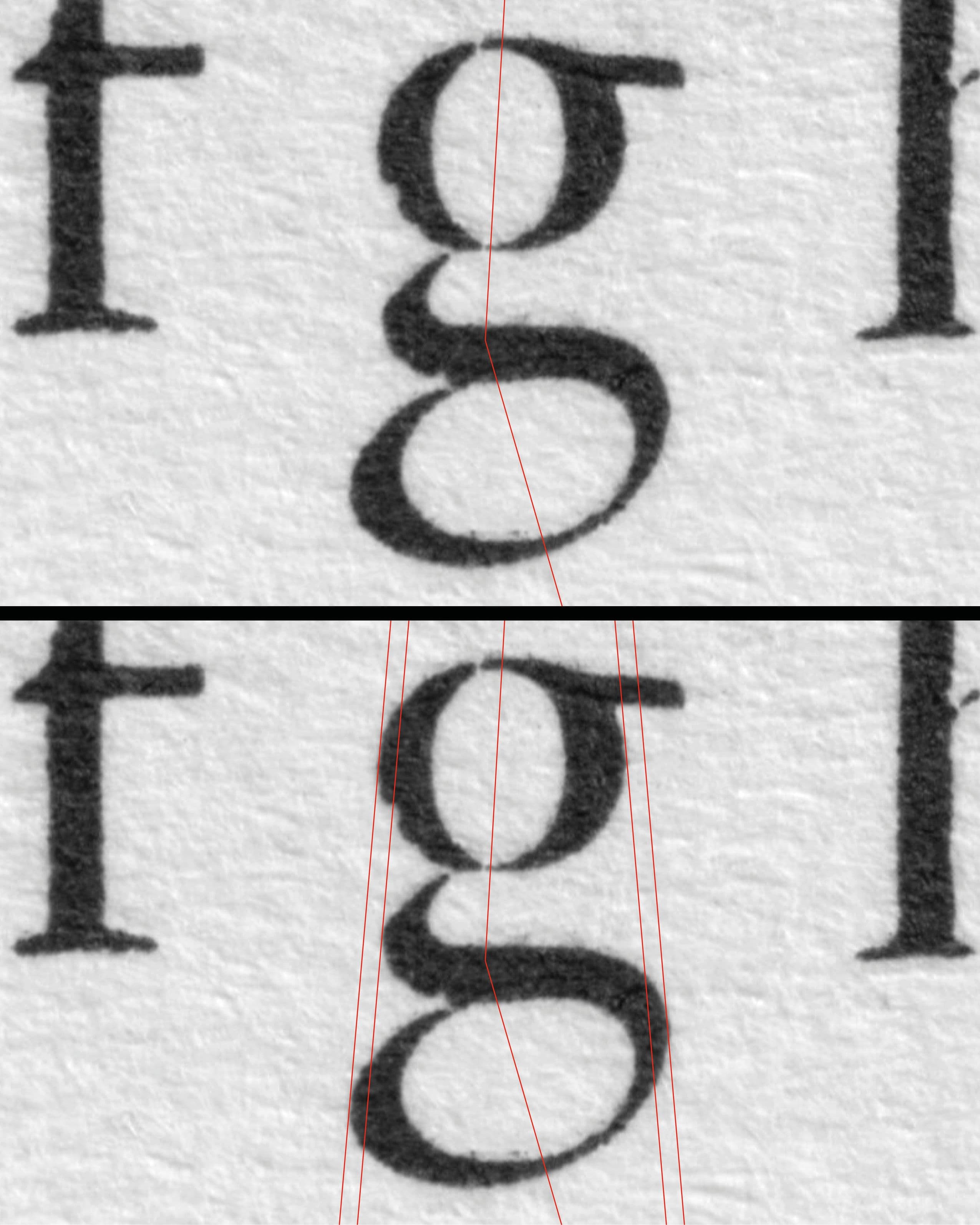Granjon’s Great Primer Roman (1566) – lowercase g